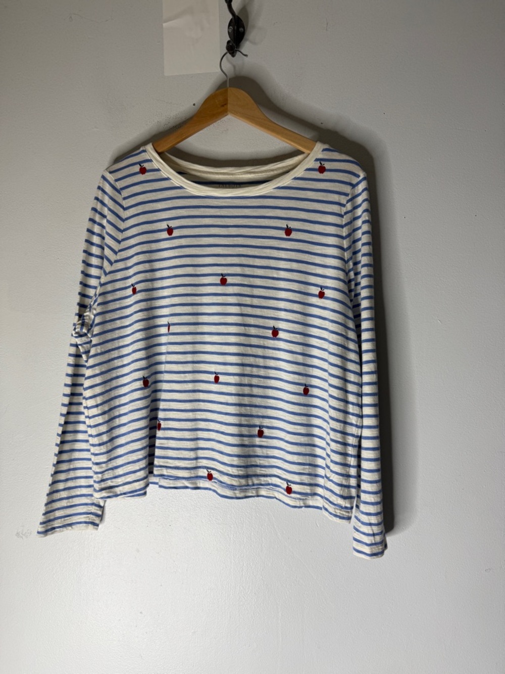 Talbots Modal‎ Cotton Teacher Apple Blue White Stripe Long Sleeve T-shirt 2XLP